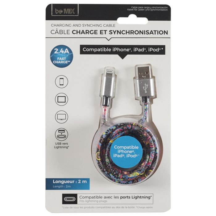 Cable Usb/ Iphone 2.4A Carga R Be Mix