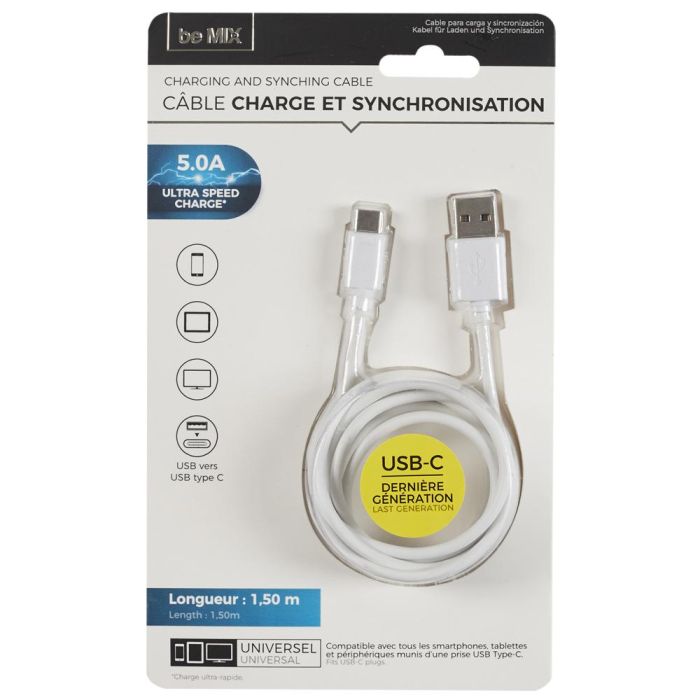 Cable Usb/ Tipo C 5A Carga Ráp Be Mix