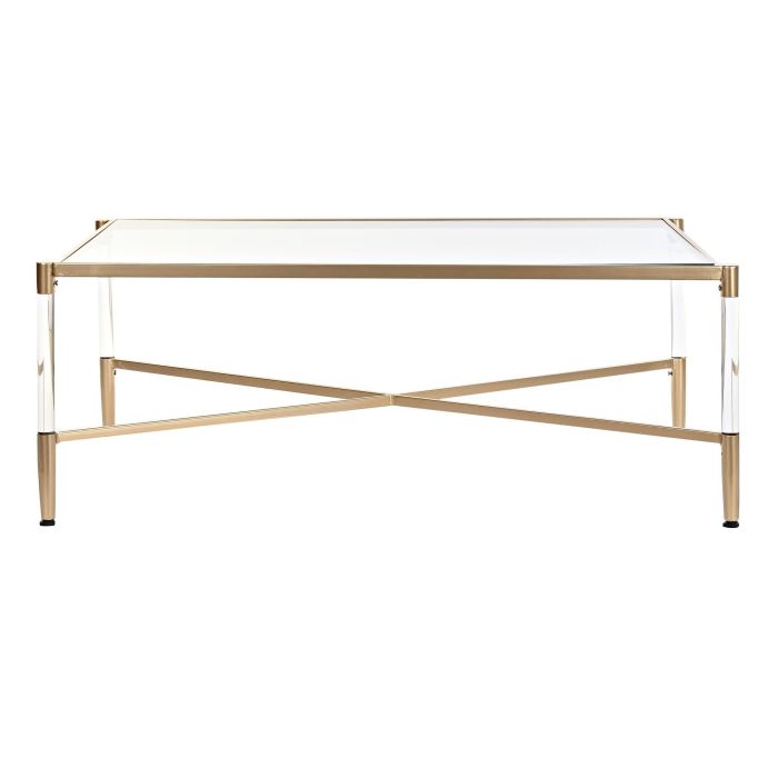 DKD Home Decor Mesa Centro Glam, Metálica y Acrílica, Dorado y Transparente, 70x120x45 cm, Desmontable 4 DKD Home Decor Mesa Centro Glam, Metálica y Acrílica, Dorado y Transparente, 70x120x45 cm, Desmontable 4
