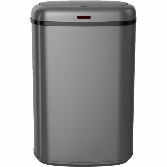 Kitchen Move LOGAN Cubo de Basura Automático de Cocina, 58 Litros, Acero Inoxidable Gris Mate, Diseño Rectangular con Flejes Kitchen Move LOGAN Cubo de Basura Automático de Cocina, 58 Litros, Acero Inoxidable Gris Mate, Diseño Rectangular con Flejes