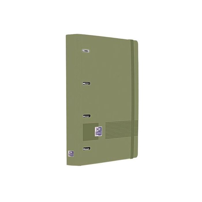 Oxford Europeanbinder Live&Go - Carpeta 4 anillas polifoam DIN A4 con recambio 120 hojas cuadro 5mm, verde
