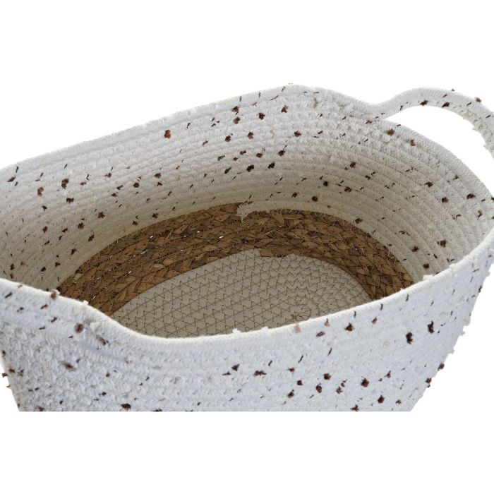 Cesta Boho DKD Home Decor Blanco Natural 26 x 42 x 36 cm Set de 3 2