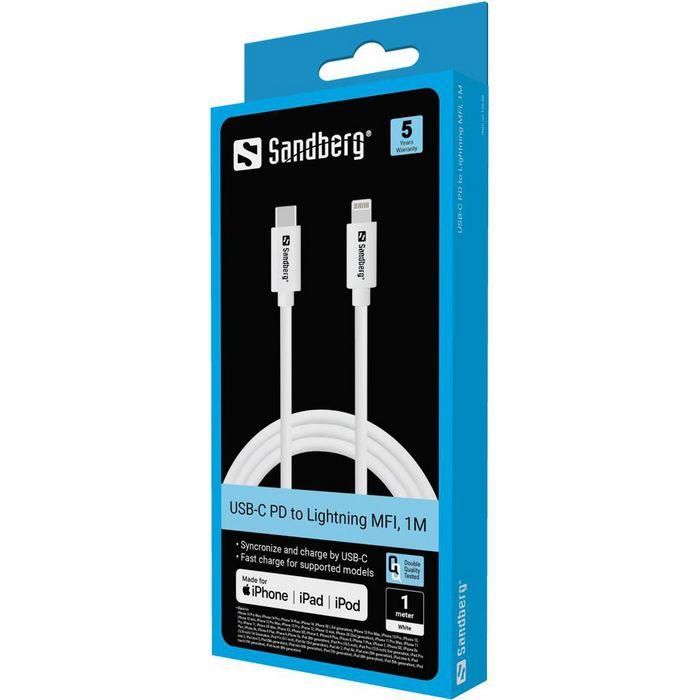 Sandberg USB-C PD to Lightning MFI, 1M 1 Sandberg USB-C PD to Lightning MFI, 1M 1