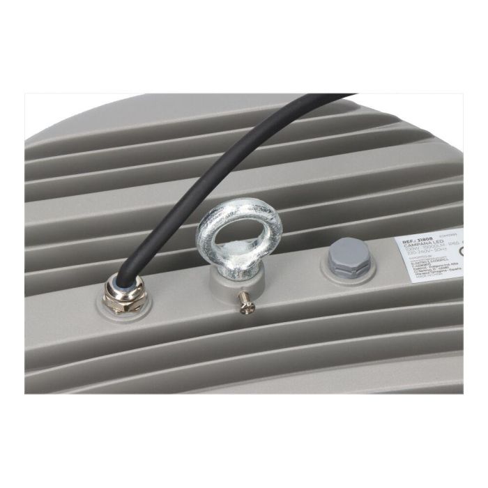 Edm Campana LED 100W, 10000 Lúmenes, 6400K Luz Fría, IP65, Aluminio, Ra 80, Ángulo 90°, 144 LEDs, FP 0.9, Ø260x45mm 8