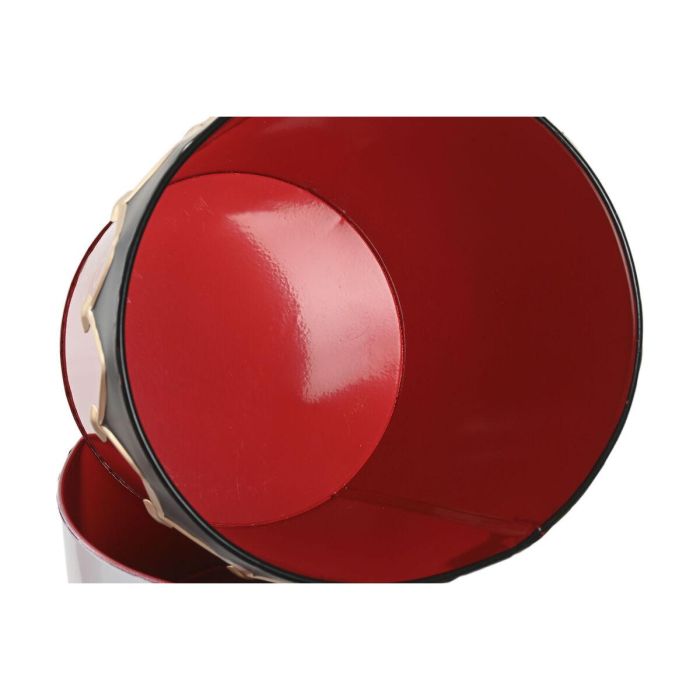 DKD Home Decor Caja de Navidad Decorativa Tradicional de Metal Rojo y Blanco 21x21x20 cm, Set de 2 Piezas para Regalo 2