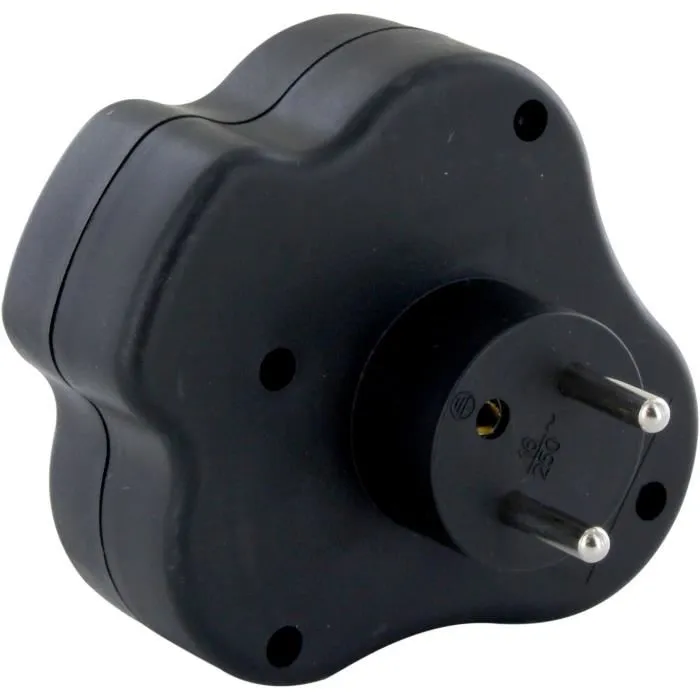 Chacon 5411478400042 Dominó 3x16A Triángulo con Interruptor Negro 2