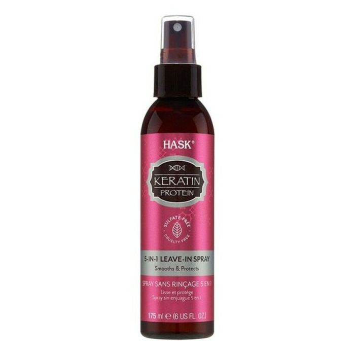 Hask KERATIN PROTEIN 5-in-1 Leave-in Spray Tratamiento de Keratina sin Aclarado para Cabello Suave y Brillante, 175 ml