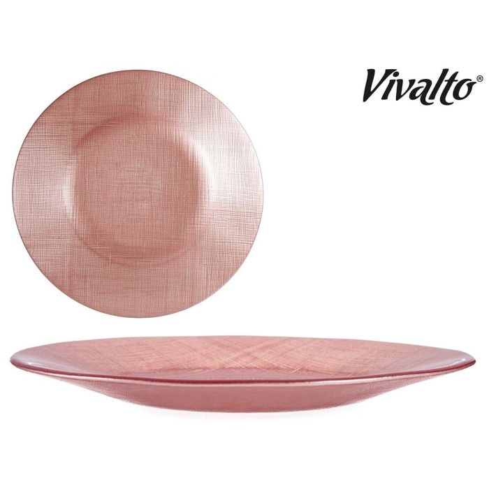 Plato Vidrio 21Cm Rosa Pastel Vivalto (24 Unidades) 2 Plato Vidrio 21Cm Rosa Pastel Vivalto (24 Unidades) 2