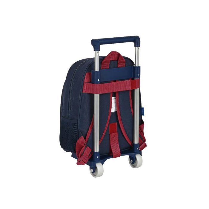 Mochila Escolar con Ruedas F.C. Barcelona Corporativa Azul Granate (27 x 33 x 10 cm) 1