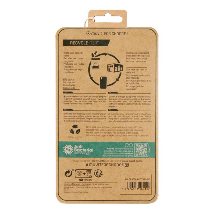 Muvit Funda Recycletek Antibacteriana para Apple iPhone fabricada con materiales reciclados 2 Muvit Funda Recycletek Antibacteriana para Apple iPhone fabricada con materiales reciclados 2
