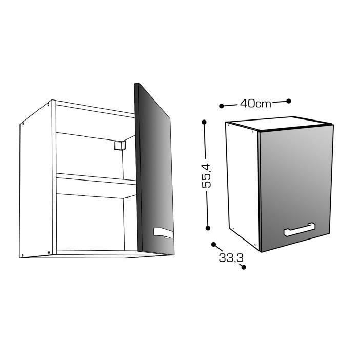 START Armario alto de cocina L 40 cm - Blanco brillante 3