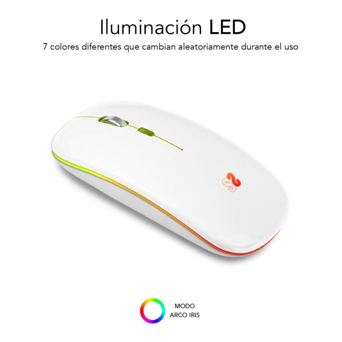 Subblim Led Dual Flat Mouse 1600 Dpi White SUBMO-LDFLAT2 2