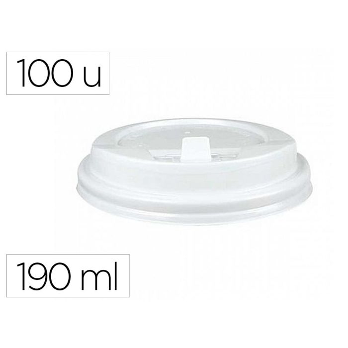 Tapa Para Vaso Bunzl 190 mL Poliestireno Con Orificio Paquete De 100 Unidades