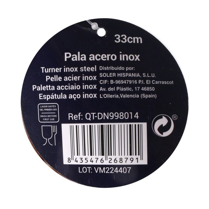 Pala Quttin 33 cm acero inoxidable Inde (18 Unidades) 2 Pala Quttin 33 cm acero inoxidable Inde (18 Unidades) 2