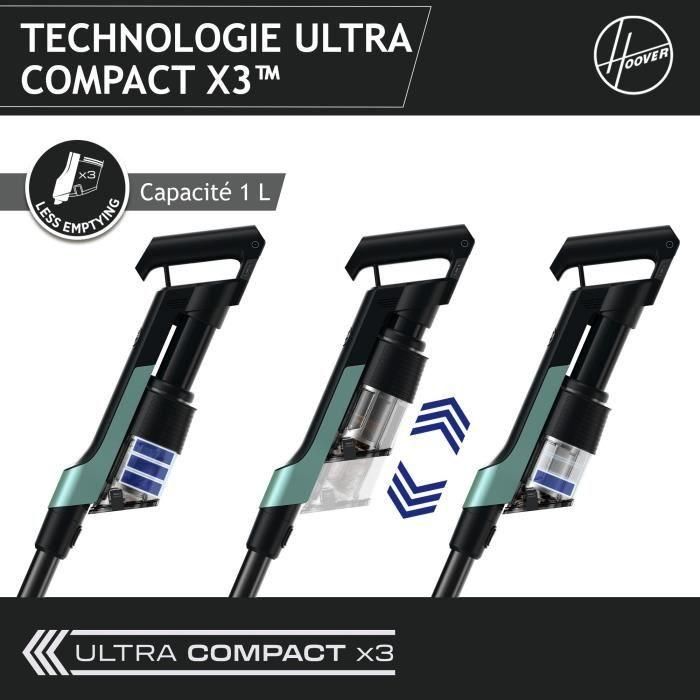 Aspirador Escoba Inalámbrico - HOOVER HF201P - Ultraligero, Potente 50AW, Turbocepillo Especial para Mascotas, Tecnología Ultra Compacta x3 3