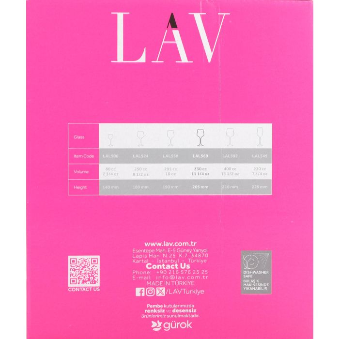Lav Set de 6 Copas de Agua Lal, 330 cc (4 Cajas) 2