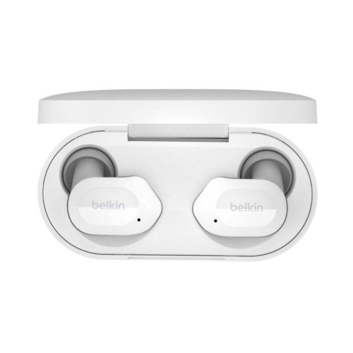 Belkin AUC005btWH Soundform Play Auriculares Inalámbricos True Wireless, Bluetooth 5.2, Resistencia IPX5, Hasta 38h Autonomía, Blanco
