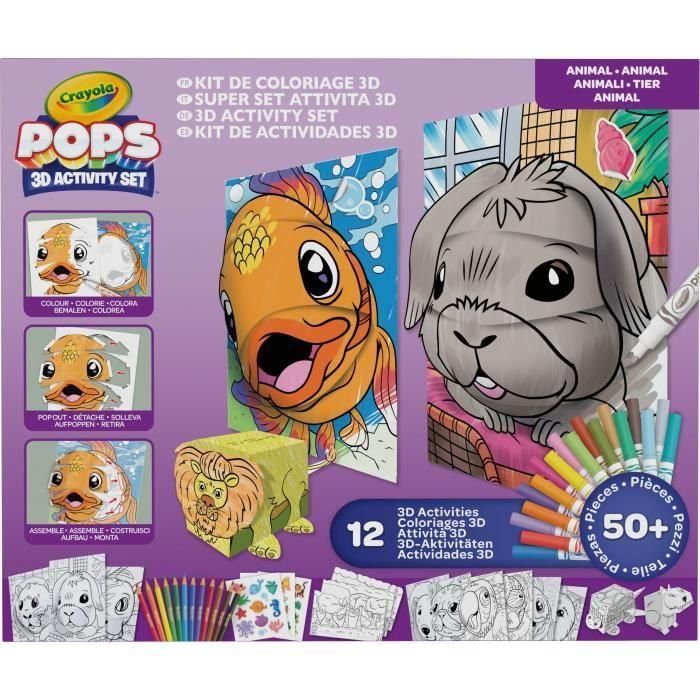 Creativo - CRAYOLA - Set de regalo POPS 3D Color Pops - ¡Más de 12 actividades en 3D! niños de 6 años