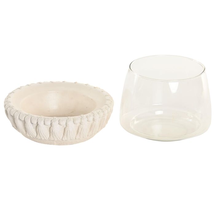 Portavela Tropical DKD Home Decor Blanco 23 x 20 x 23 cm (4 Unidades) 1 Portavela Tropical DKD Home Decor Blanco 23 x 20 x 23 cm (4 Unidades) 1