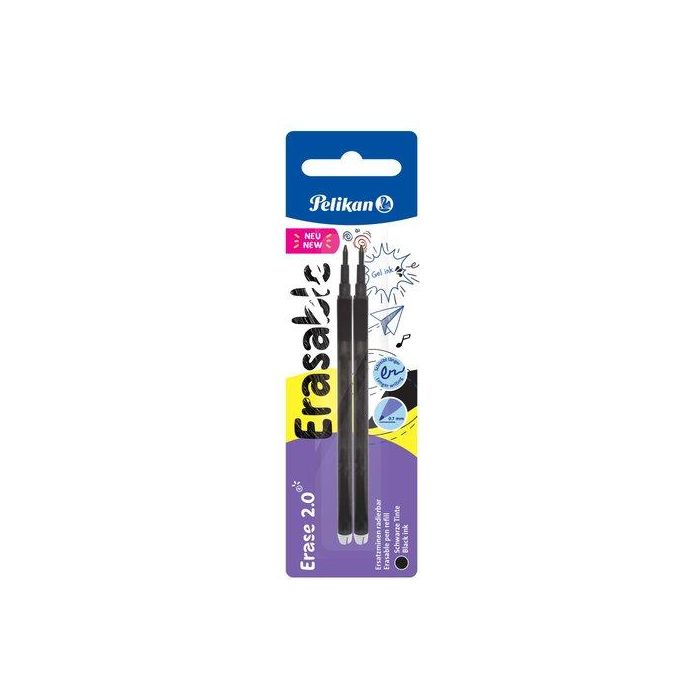 Pelikan erase 2.0 Recambio roller negro blister de 2 unidades