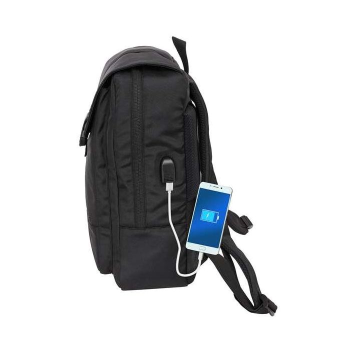 Mochila Safta Con Solapa Portatil 13,3''+Usb F.C. Barcelona Premium Black 120x290x390 mm 2