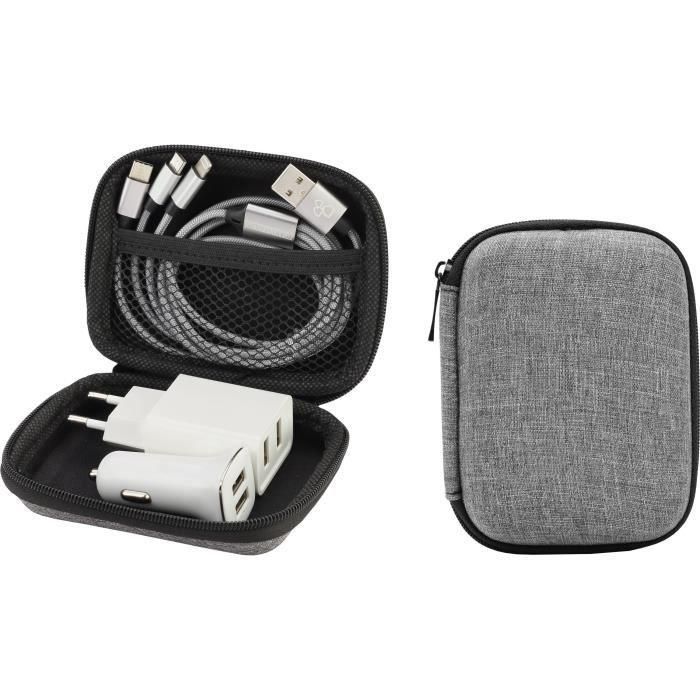 Kit de viaje - GAO - 3 en 1 - Cable de 1 m, cargador de pared y de coche 4 Kit de viaje - GAO - 3 en 1 - Cable de 1 m, cargador de pared y de coche 4