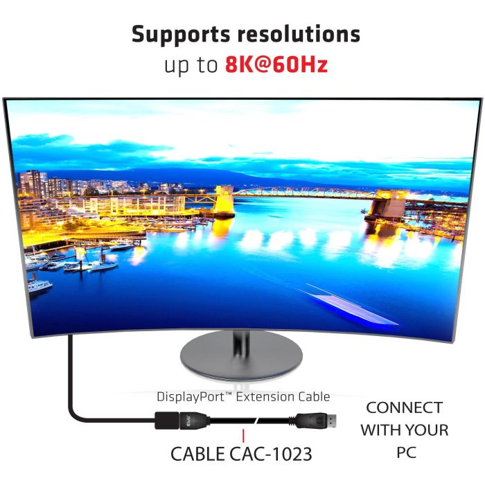 Club3D DisplayPort-Kabel 1.4 Verlängerung 3m 8K60HZ St/Bu retail 6