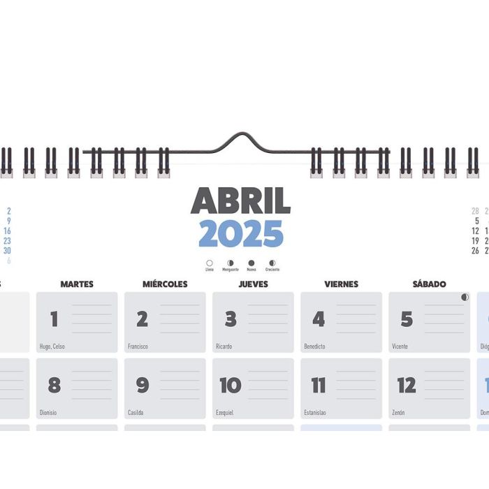 Calendario Pared Liderpapel Clasico 2025 Espiral 44x32 cm Papel 128 gr 2