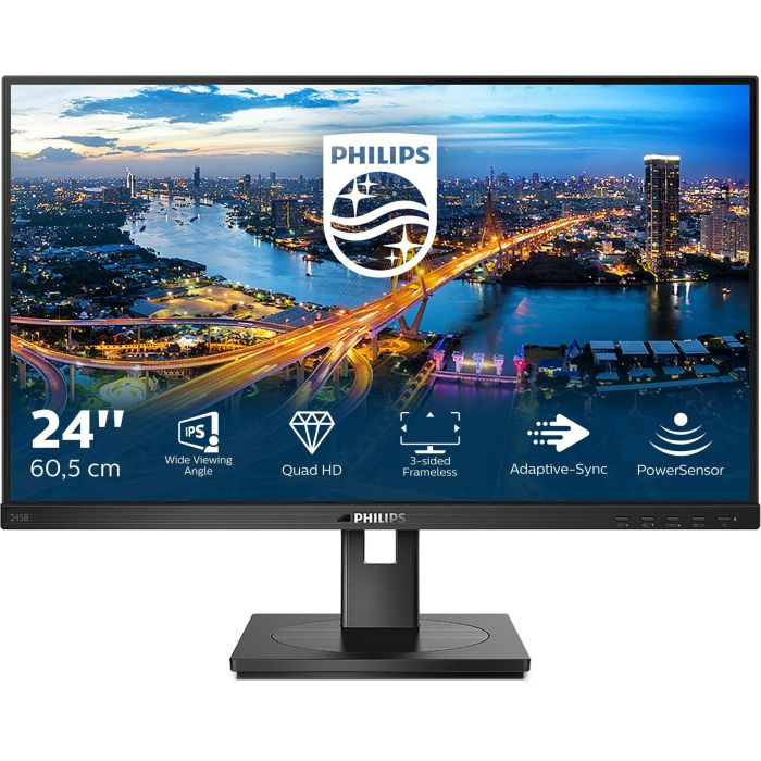 Philips 245B1 Monitor 23.8" Quad HD (QHD) IPS 4ms 75Hz HDMI DisplayPort USB Hub Altavoces Negro