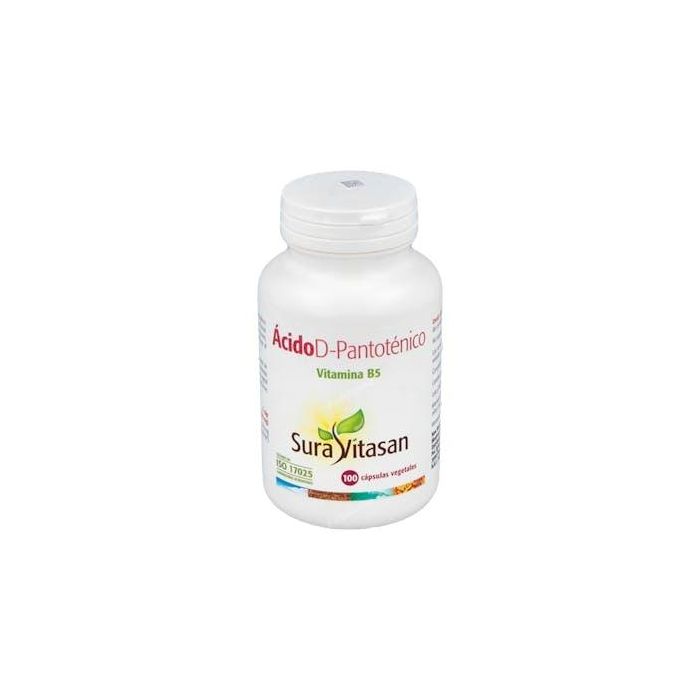 SURA VITASAN Ácido D-Pantoténico (Vitamina B5) 458mg 100 Cápsulas – Energía y Rendimiento Intelectual, Antifatiga
