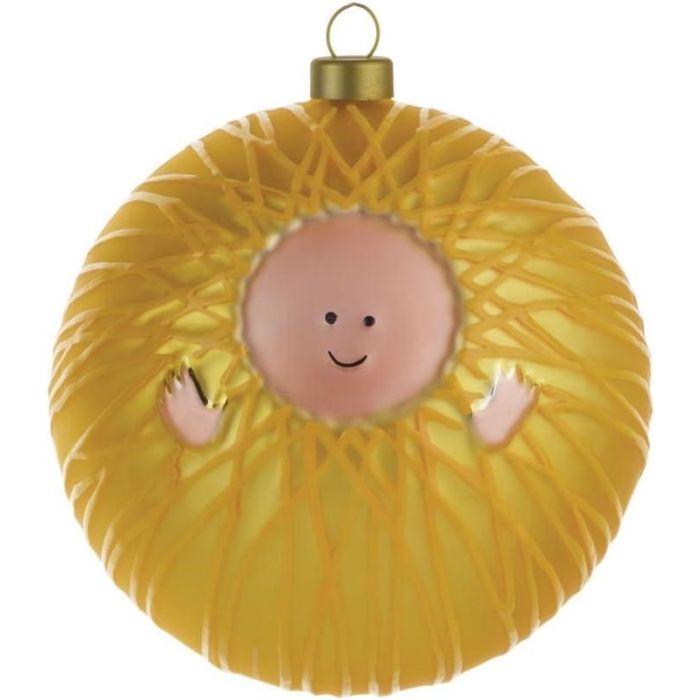 Alessi AMJ13 1 Gesú Bambino Bola de Navidad de Vidrio Soplado Decorado a Mano Blanca Diámetro 9 cm