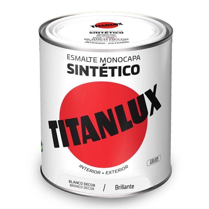 Esmalte sintético monocapa blanco decoracion brillante 750 ml titanlux 5809019