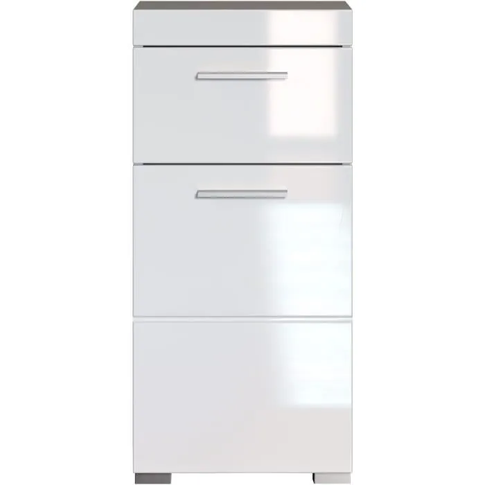 Trendteam Mueble bajo de baño AMANDA TRE4251014141968 - 1 puerta + 1 cajón - Blanco - L37 x P31 x H79 cm 2