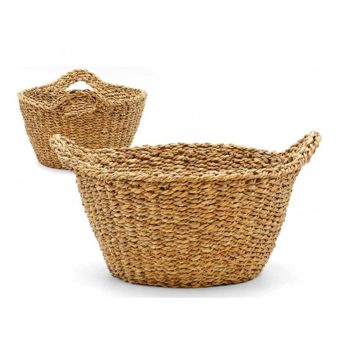 Cesto con Asa Redondo Giftdecor 41x21.5x34 cm, Alga de Mar, Marrón, 8L (6 Unidades) Cesto con Asa Redondo Giftdecor 41x21.5x34 cm, Alga de Mar, Marrón, 8L (6 Unidades)