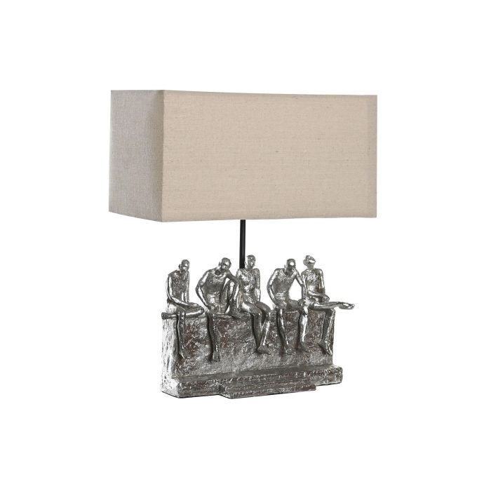 DKD Home Decor Lámpara de Sobremesa Moderna Plateada Beige E27 Resina Metal 21.5 x 43 x 36 cm 4 DKD Home Decor Lámpara de Sobremesa Moderna Plateada Beige E27 Resina Metal 21.5 x 43 x 36 cm 4
