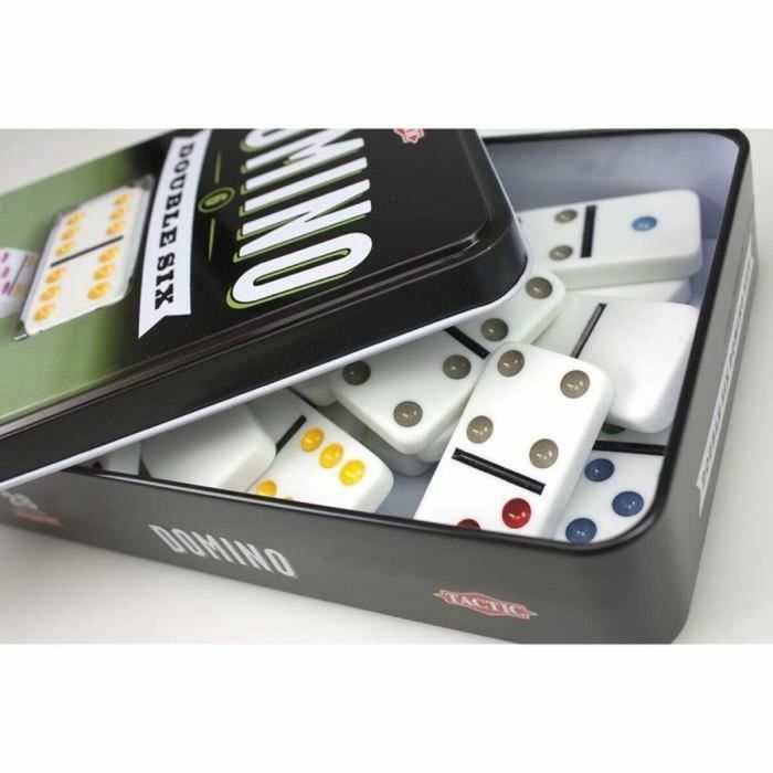 Tactic Domino Double 6 Caja de metal 3