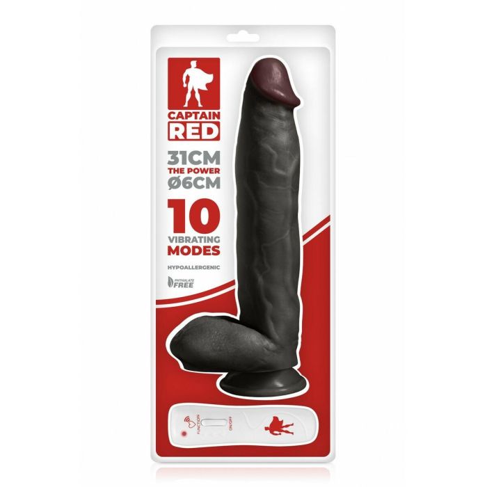 Vibrador realista Captain Red Negro 31 cm 4