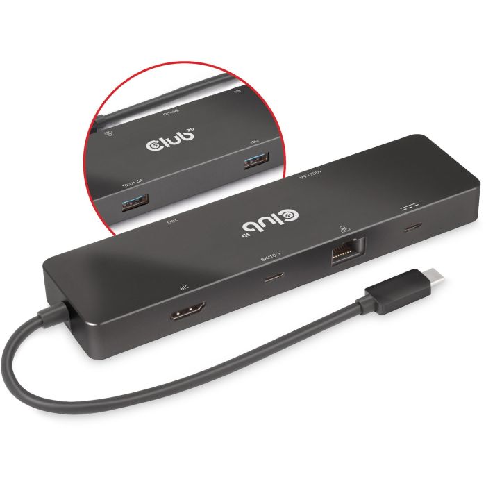 Club3D USB-C 6in1-HUB >HDMI/2xUSB-C/2xUSB/LAN 8K30Hz PD100W 12 Club3D USB-C 6in1-HUB >HDMI/2xUSB-C/2xUSB/LAN 8K30Hz PD100W 12
