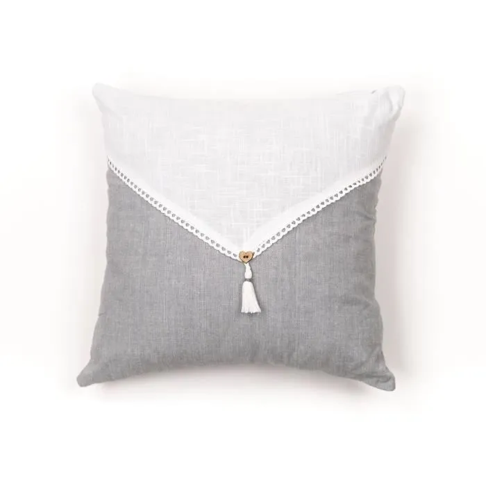 Today Cojín - HOY - CHARME - Slub x Chambray x Pompon Capucune - TOD1700240999416 - 40 x 40 cm 2 Today Cojín - HOY - CHARME - Slub x Chambray x Pompon Capucune - TOD1700240999416 - 40 x 40 cm 2