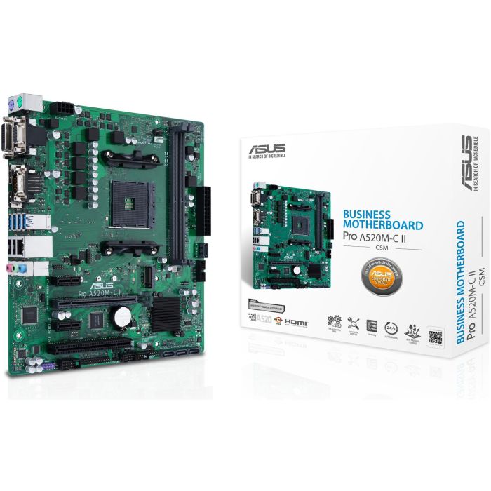 ASUS Placa Base AM4 A520M-C II/CSM mATX DDR4 para AMD Ryzen