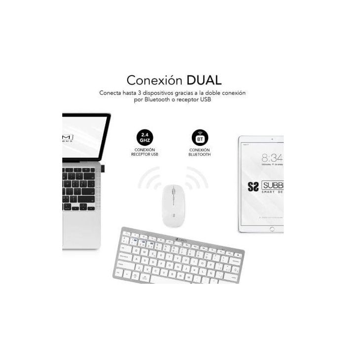 SUBBLIM Combo Multidispositivo Compacto Plateado/Blanco 1 SUBBLIM Combo Multidispositivo Compacto Plateado/Blanco 1