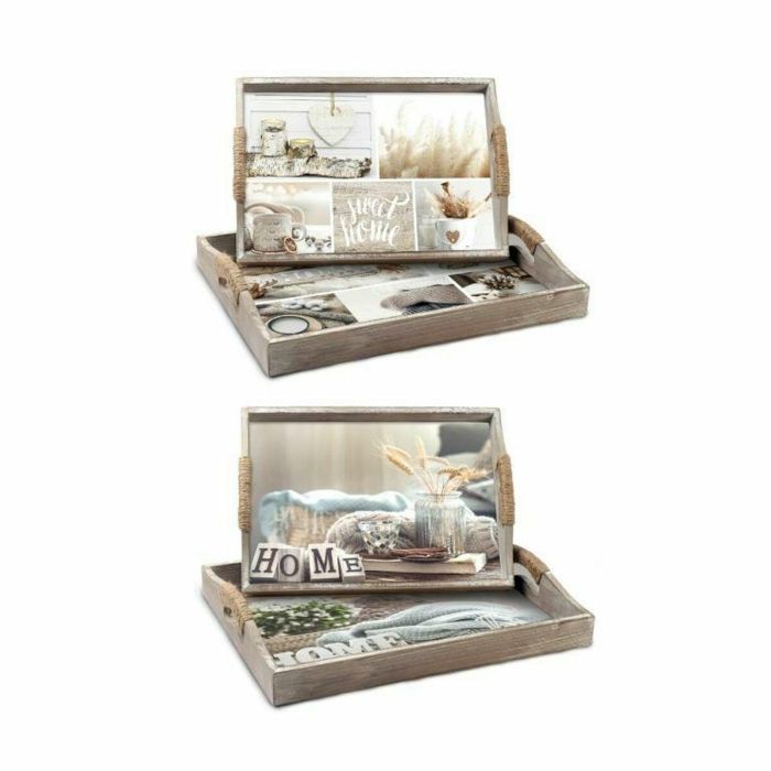 Bandeja Scandi DKD Home Decor Beige 30 x 6 x 40 cm Set de 2 (2 Unidades) Bandeja Scandi DKD Home Decor Beige 30 x 6 x 40 cm Set de 2 (2 Unidades)