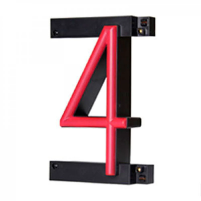 Número LED Neón 4 Ancho 90mm Alto 161mm Fondo 38mm Número LED Neón 4 Ancho 90mm Alto 161mm Fondo 38mm