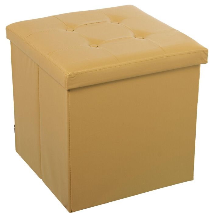 Puff Desmontable Alexandra House Living Amarillo Polipiel 45 x 45 x 45 cm