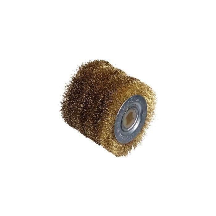 Cepillo de alambre grande - alambre de latón de 0,3 mm - Ø60 mm - L60 mm 1 Cepillo de alambre grande - alambre de latón de 0,3 mm - Ø60 mm - L60 mm 1