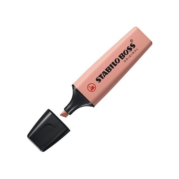 Stabilo Marcador Boss Original Naturecolors, Siena, Puntas 2+5mm, Tecnología Antisecado, Tinta Agua - Pack 10 Unidades (10 Unidades)