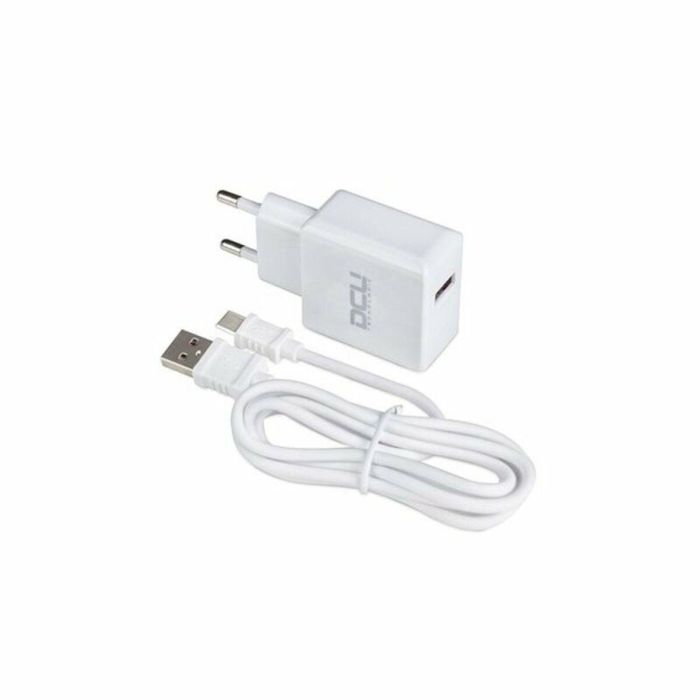 Cargador de Pared + Cable USB A a USB C DCU 66826 Blanco (1 m)