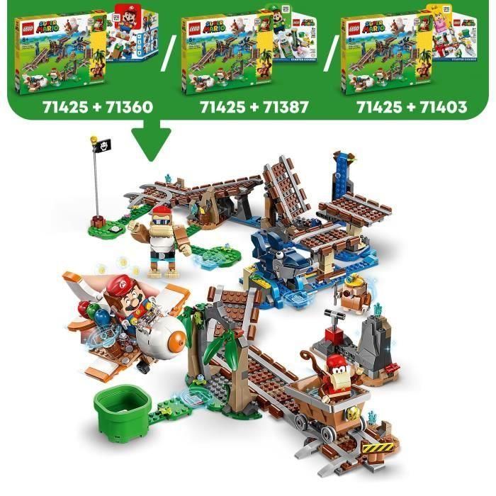 LEGO Super Mario 71425 Set de expansión Carrera en carro minero de Diddy Kong, combinado con paquete de inicio 2 LEGO Super Mario 71425 Set de expansión Carrera en carro minero de Diddy Kong, combinado con paquete de inicio 2