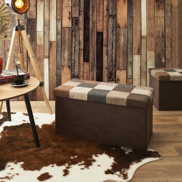 Banco-Puf Plegable Patchwork Home Deco Factory 5 Banco-Puf Plegable Patchwork Home Deco Factory 5