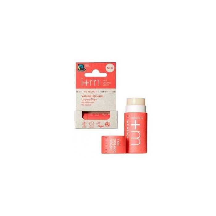 I+M Bálsamo Labial Hidratante de Vainilla 5g 100% natural, vegano y ecológico para labios agrietados y secos